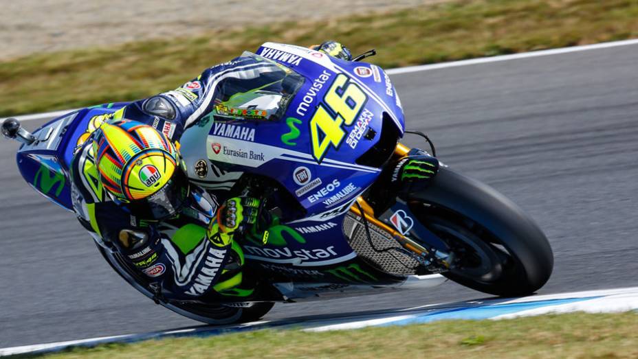 Rossi andou forte e terminou em segundo. | <a href="https://preprod.quatrorodas.abril.com.br/moto/noticias/motogp-dovizioso-conquista-pole-japao-805545.shtml" rel="migration">Leia mais</a>