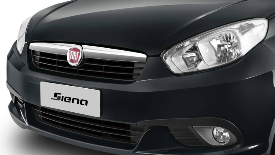 Detalhe da nova grade frontal | <a href="https://preprod.quatrorodas.abril.com.br/carros/lancamentos/fiat-grand-siena-680146.shtml" rel="migration">Leia mais</a>