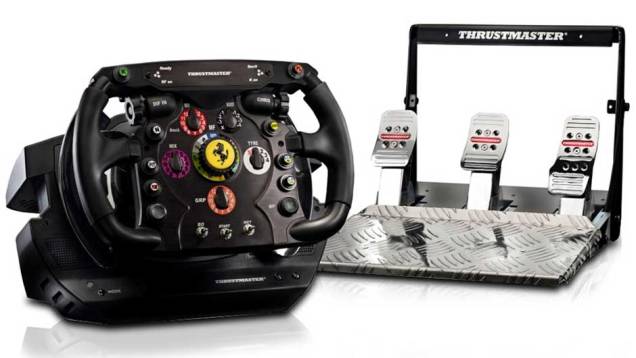 Volante Thrustmaster Ferrari: praticamente idêntico ao volante dos carros de F-1, simula todos os impactos sofridos pelo automóvel. Preço médio: R$ 2.499 | <a href="https://www.fnac.com.br/volante-para-para-pc-ps3-thrustmaster-ferrari-f1-integral-t500-FNAC," rel="migration"></a> Volante Thrustmaster Ferrari: praticamente idêntico ao volante dos carros de F-1, simula todos os impactos sofridos pelo automóvel. Preço médio: R$ 2.499 | <a href="https://www.fnac.com.br/volante-para-para-pc-ps3-thrustmaster-ferrari-f1-integral-t500-FNAC," rel="migration"></a>