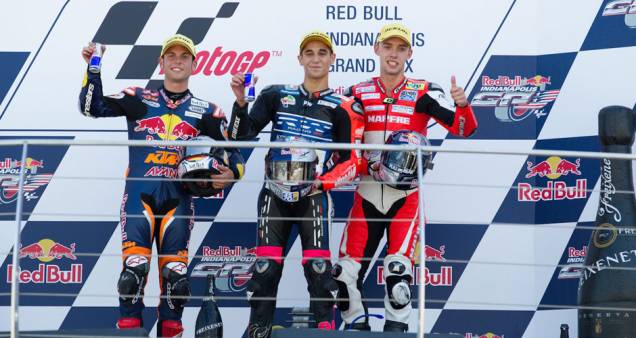 Pódio da Moto3, da esq. para a dir.: Cortese,Salom e Folger. Leia mais Pódio da Moto3, da esq. para a dir.: Cortese,Salom e Folger. Leia mais