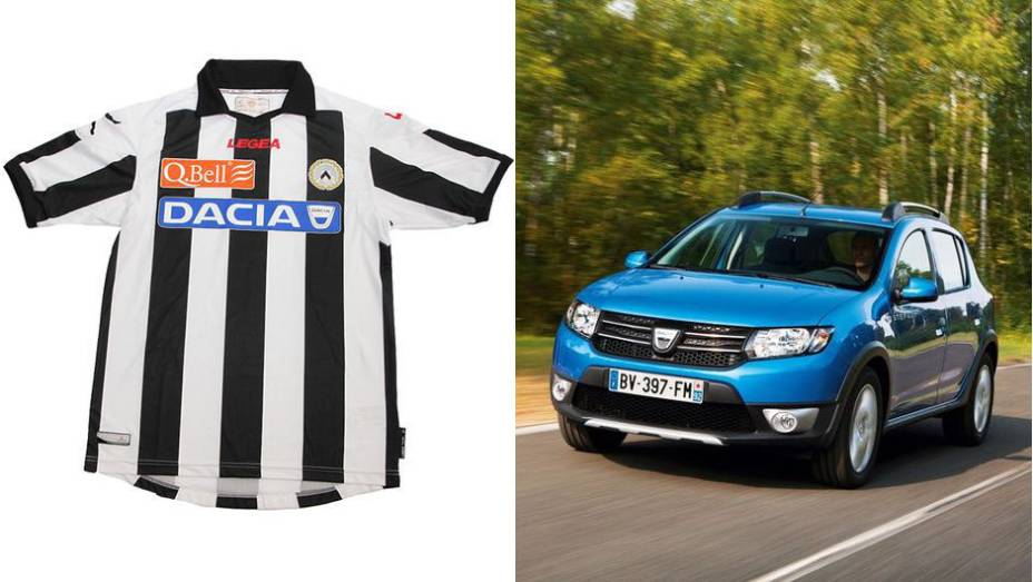 DACIA - também na Itália, a Udinese, onde jogou Zico, estampa o logo da romena Dacia no uniforme | <a href="%20https://preprod.quatrorodas.abril.com.br/noticias/fabricantes/flamengo-fecha-patrocinio-peugeot-731227.shtml" rel="migration">Leia mais</a>