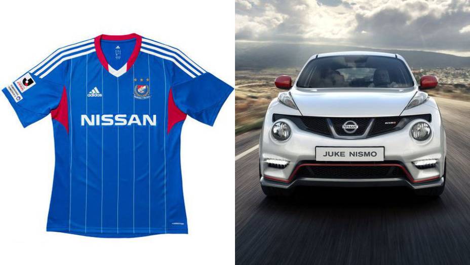 NISSAN - um patrocínio caseiro, já que a marca japonesa apoia o Yokohama Marinos | <a href="https://preprod.quatrorodas.abril.com.br/noticias/fabricantes/flamengo-fecha-patrocinio-peugeot-731227.shtml" rel="migration">Leia mais</a>