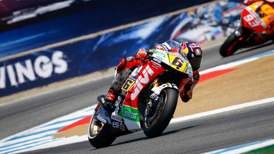 Stefan Bradl (LCR Honda MotoGP) ficou com o segundo lugar | <a href="https://preprod.quatrorodas.abril.com.br/moto/noticias/motogp-marquez-vence-eua-segue-lider-747598.shtml" rel="migration">Leia mais</a>