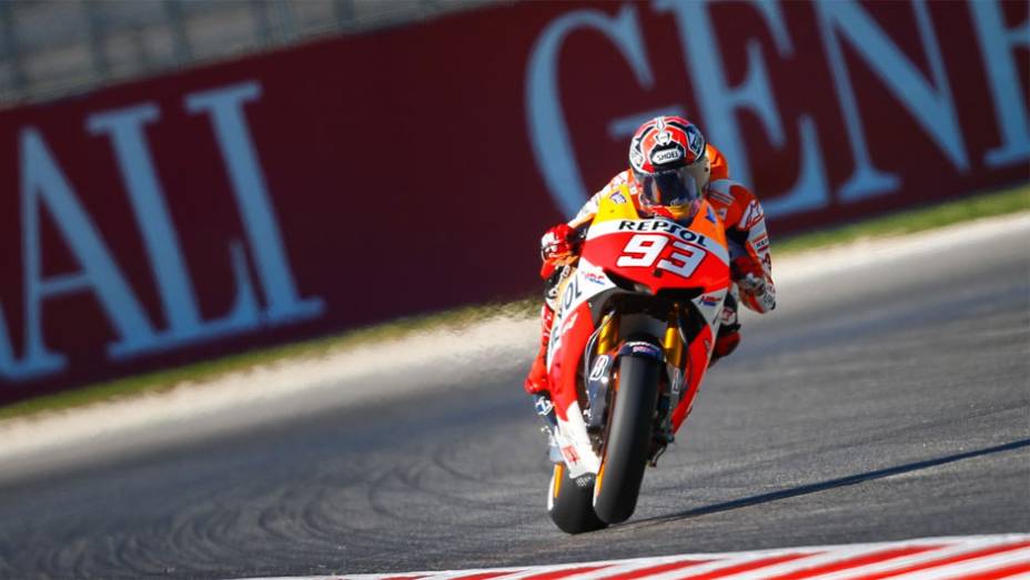 Marc Márquez foi novamente o mais rápido durante os treinos livres | <a href="https://preprod.quatrorodas.abril.com.br/moto/noticias/motogp-marquez-lidera-sexta-feira-misano-754019.shtml" rel="migration">Leia mais</a>