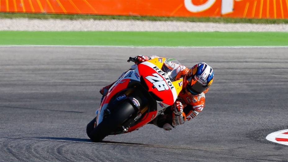 Dani Pedrosa foi o segundo mais rápido com 1min34s233 | <a href="https://preprod.quatrorodas.abril.com.br/moto/noticias/motogp-marquez-lidera-sexta-feira-misano-754019.shtml" rel="migration">Leia mais</a>