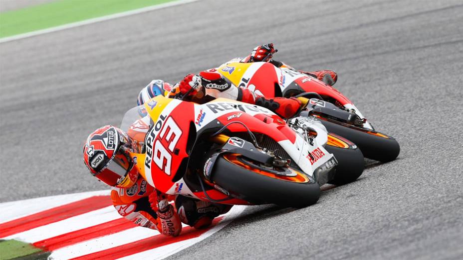 Marc Márquez ficou com o segundo lugar | <a href="https://preprod.quatrorodas.abril.com.br/moto/noticias/motogp-lorenzo-triunfa-misano-754124.shtml" rel="migration">Leia mais</a>