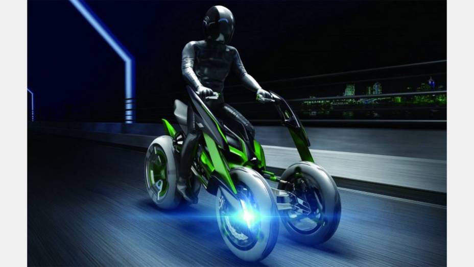 Protótipo tem guidão individual para cada mão | <a href="https://preprod.quatrorodas.abril.com.br/moto/noticias/kawasaki-mostra-j-concept-toquio-761438.shtml" rel="migration">Leia mais</a>