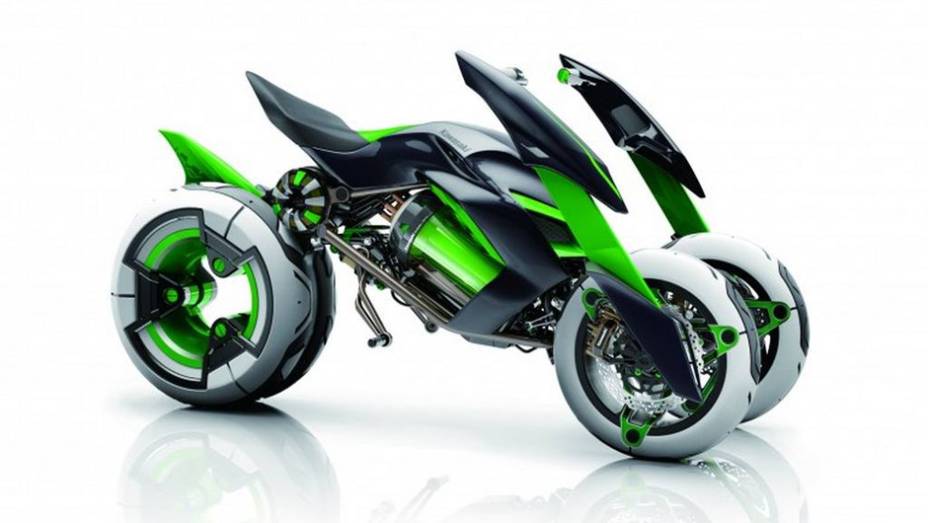 Seu garfo dianteiro que é capaz de se inclinar e ficar em uma posição mais alta, Comfort Mode... | <a href="https://preprod.quatrorodas.abril.com.br/moto/noticias/kawasaki-mostra-j-concept-toquio-761438.shtml" rel="migration">Leia mais</a>