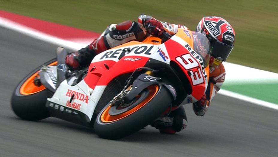 Marc Márquez anota o melhor tempo em Mugello nesta sexta (30) | <a href="https://preprod.quatrorodas.abril.com.br/moto/noticias/motogp-marquez-lidera-treinos-mugello-784616.shtml" rel="migration">Leia mais</a>