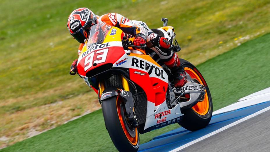 Marc Márquez foi o segundo mais rápido | <a href="https://preprod.quatrorodas.abril.com.br/moto/noticias/motogp-aleix-espargaro-garante-pole-holanda-787487.shtml" rel="migration">Leia mais</a>