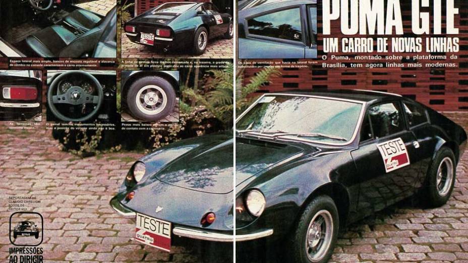 Puma GTE: com janelas laterais traseiras que lembravam a Ferrari 246 GT e lanternas de Kombi, o GTE de 1976 rompeu com os traços originais de Rino Malzoni, mas revigorou o apelo visual do Puma com motor VW. | <a href="https://preprod.quatrorodas.abril.com.br/notici" rel="migration"></a>