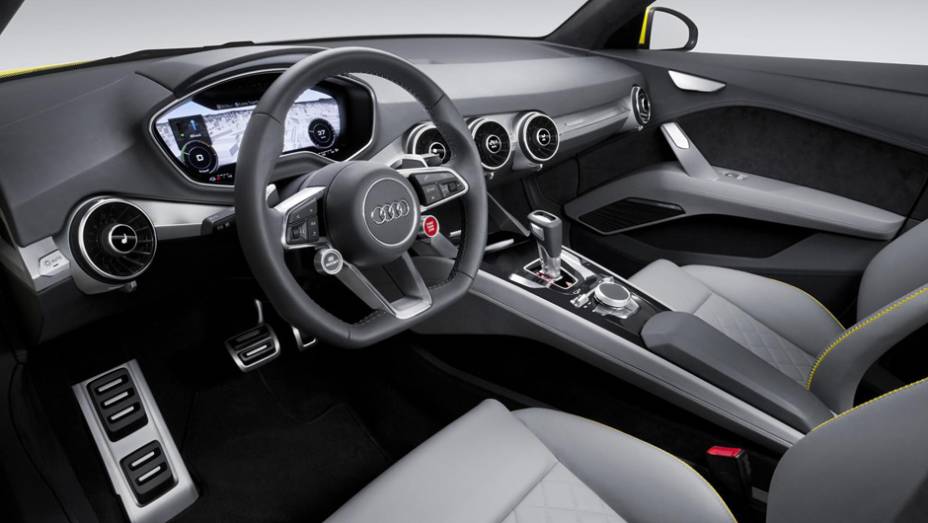 No painel foi incluído uma tela de 12,3 polegadas que produz gráficos em 3D. | <a href="https://preprod.quatrorodas.abril.com.br/noticias/saloes/pequim-2014/audi-tt-offroad-revelado-780298.shtml" rel="migration">Leia mais</a>