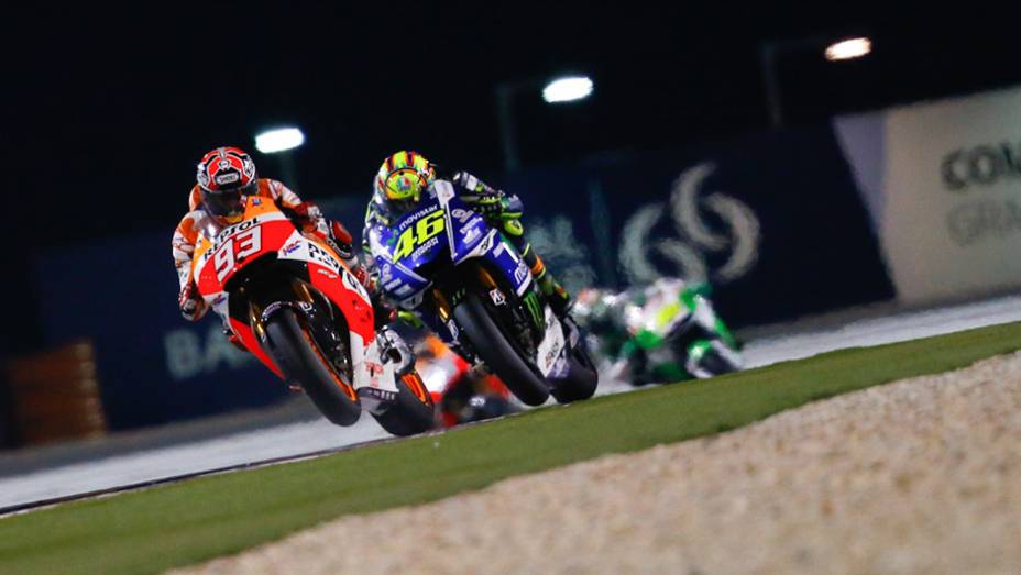 Galeria de Quatro Rodas da MotoGP - Catar (domingo) | <a href="https://preprod.quatrorodas.abril.com.br/moto/noticias/prova-disputada-marquez-segura-pressao-rossi-vence-catar-777551.shtml" rel="migration">Leia mais</a>