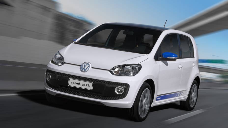 A VW também aproveitou a chegada do motor 1.0 TSI para lançar o Speed Up!, série especial vendida por tempo indeterminado | <a href="https://preprod.quatrorodas.abril.com.br/carros/impressoes/volkswagen-up-tsi-890180.shtml" target="_blank" rel="migration">Leia mais</a>