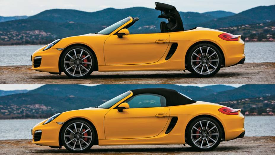 Capota de lona super-rápida: só 9 segundos para ficar de pé | <a href="https://preprod.quatrorodas.abril.com.br/carros/impressoes/porsche-boxster-s-684855.shtml" rel="migration">Leia mais</a>