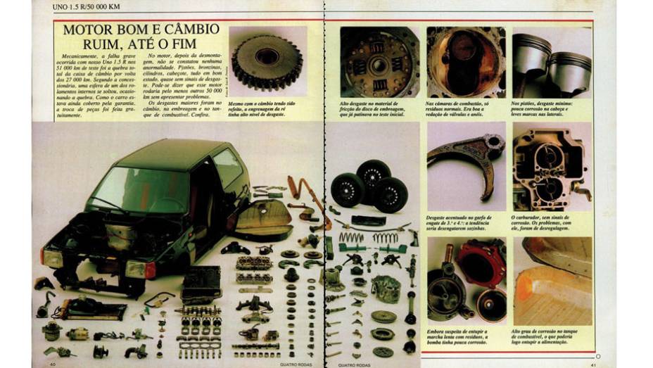 Fiat Uno 1.5 R: a quebra do câmbio e a carroceria barulhenta nos preocuparam, mas nenhum problema superou o check-control, que apontou defeitos inexistentes em várias ocasiões. | <a href="https://preprod.quatrorodas.abril.com.br/acervodigital/home.aspx?edicao=336&p" rel="migration"></a>