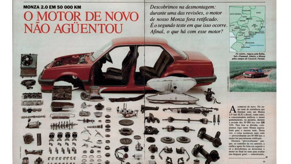 Chevrolet Monza SL/E: depois do "nosso" primeiro Monza ter seu motor retificado aos 50 mil quilômetros, resolvemos comprar outro carro idêntico. E não é que a rede autorizada retificou o motor novamente? | <a href="https://preprod.quatrorodas.abril.com.br/acervodig" rel="migration"></a>