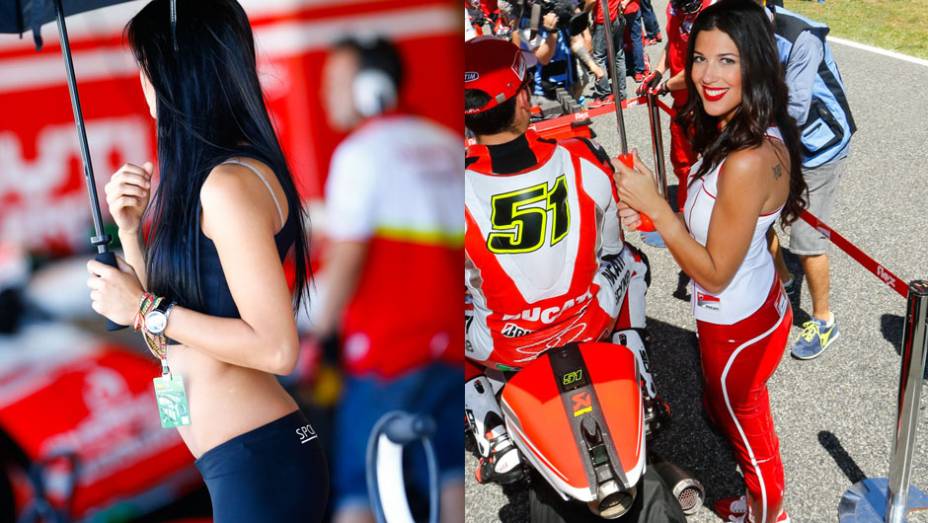 Garotas que embelezaram a etapa espanhola da MotoGP | <a href="https://preprod.quatrorodas.abril.com.br/moto/noticias/quatro-vezes-marquez-781513.shtml" rel="migration">Leia mais</a>