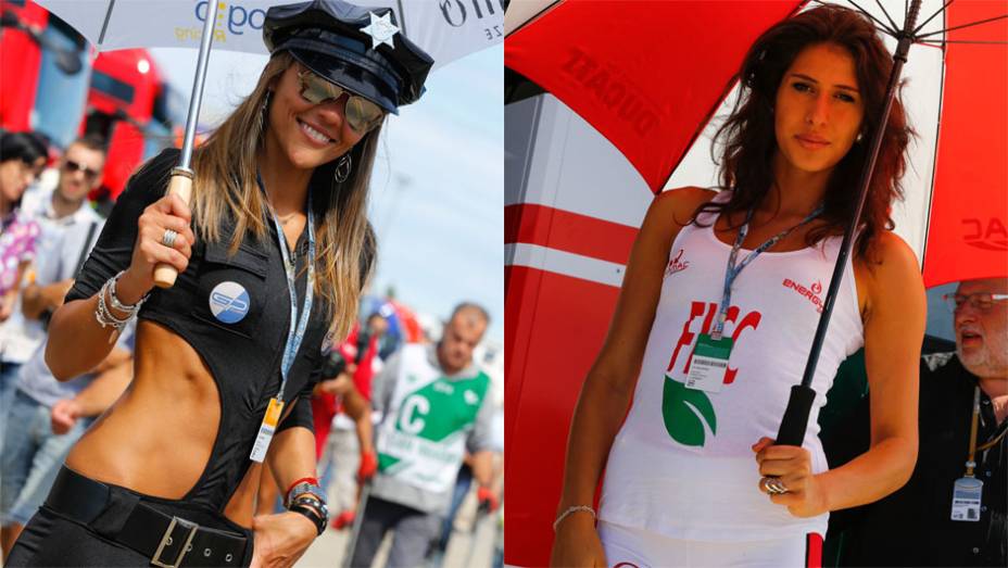 Veja as belas garotas da MotoGP, etapa de Misano | <a href="https://preprod.quatrorodas.abril.com.br/moto/noticias/valentino-rossi-vence-casa-torcida-faz-festa-pista-799871.shtml" rel="migration">Leia mais</a>