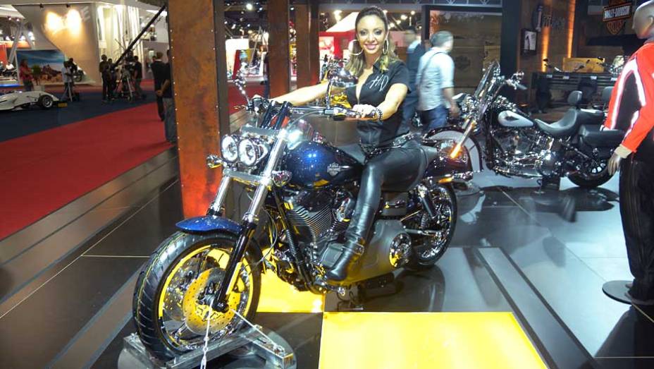 Destaque para os faróis duplos | <a href="https://preprod.quatrorodas.abril.com.br/moto/noticias/fat-bob-atracoes-harley-davidson-642200.shtml" rel="migration">Leia mais</a>