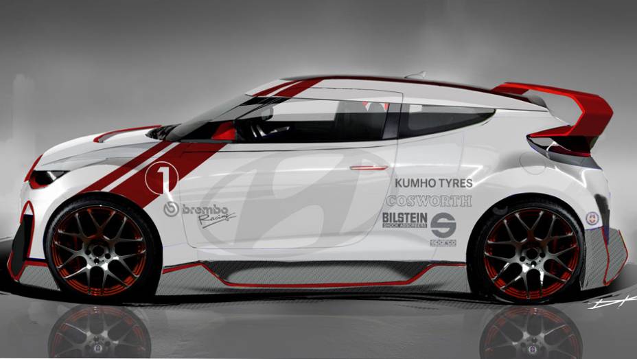 A Hyundai desenvolveu uma unidade especial do Veloster turbo para o SEMA. Al&eacute;m do visual agressivo, o modelo ganhou diversos aprimoramentos mec&acirc;nicos para beirar os 400 cavalos de pot&ecirc;ncia