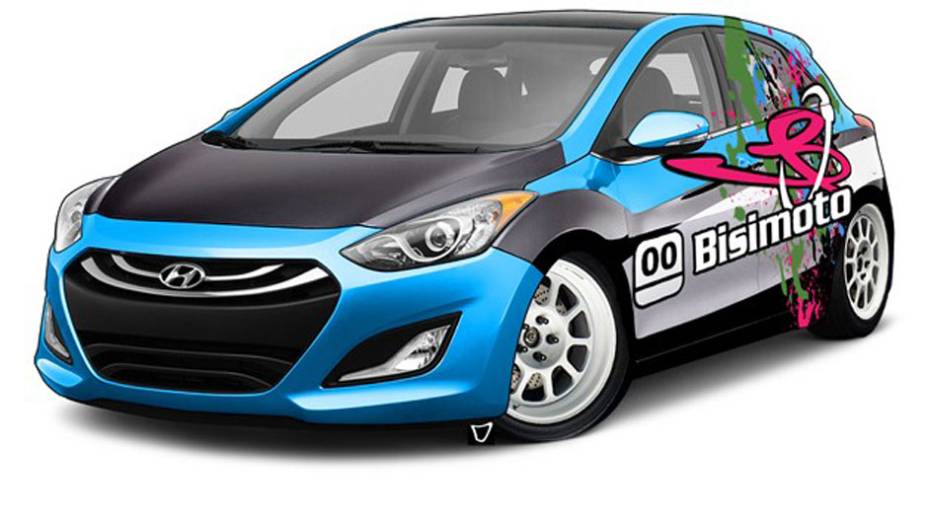 A Bisimoto, empresa especializada em realizar upgrade nos modelos da Honda, apresentou um Elantra no evento. Com modifica&ccedil;&otilde;es pesadas voltadas para arrancada, o modelo agora gera 600 cv