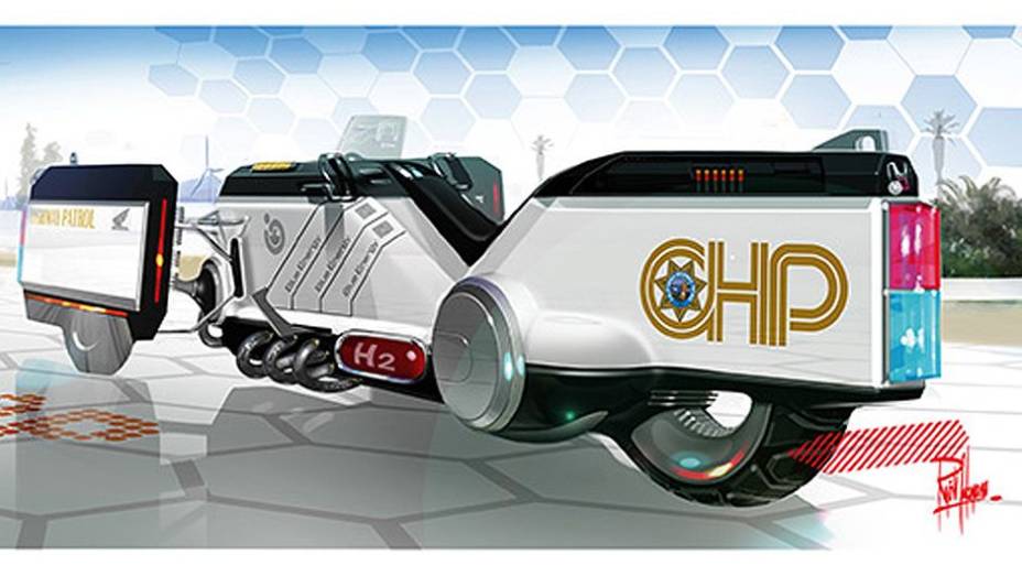 A segunda proposta da Honda &eacute; a CHiPs 2025 Traffic Crawler. | <a href="https://preprod.quatrorodas.abril.com.br/noticias/tecnologia/salao-los-angeles-define-tema-desafio-design-721841.shtml" rel="migration">Leia mais</a>