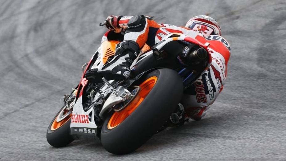 Marc Marquez foi o terceiro do dia | <a href="https://preprod.quatrorodas.abril.com.br/moto/noticias/motogp-pedrosa-repete-dominio-sepang-733092.shtml" rel="migration">Leia mais</a>