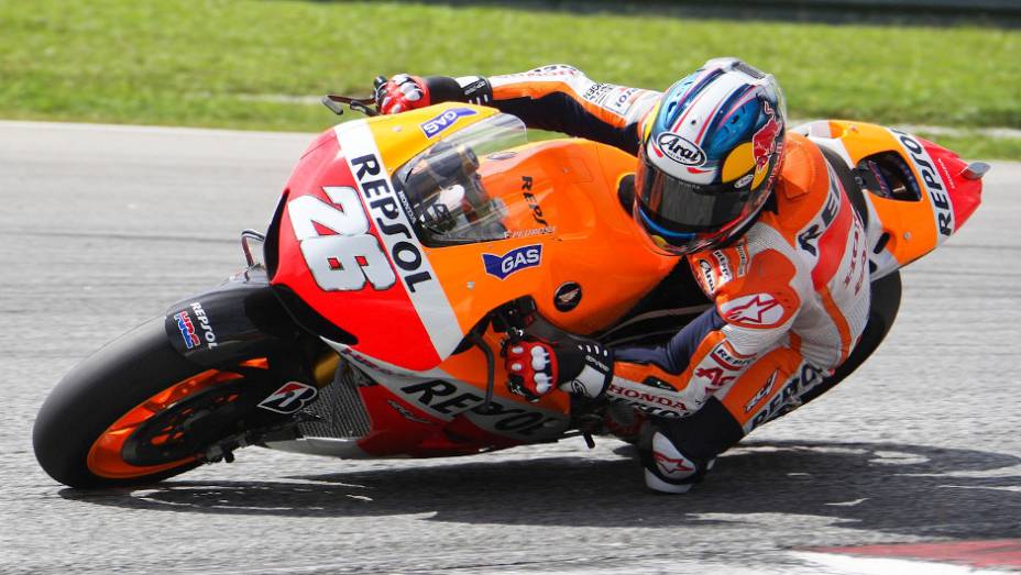 Dani Pedrosa (Repsol Honda Team) ficou com o segundo melhor tempo nesta quarta-feira (27). <a href="https://preprod.quatrorodas.abril.com.br/moto/noticias/motogp-lorenzo-supera-pedrosa-sepang-734732.shtml" rel="migration">Leia mais</a>