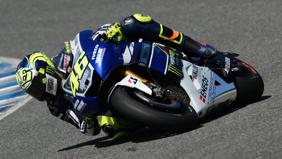 Valentino Rossi (Yamaha Factory Racing) liderou o segundo dia (24) em Jerez | <a href="https://preprod.quatrorodas.abril.com.br/moto/noticias/motogp-yamaha-lidera-testes-jerez-737049.shtml" rel="migration">Leia mais</a>