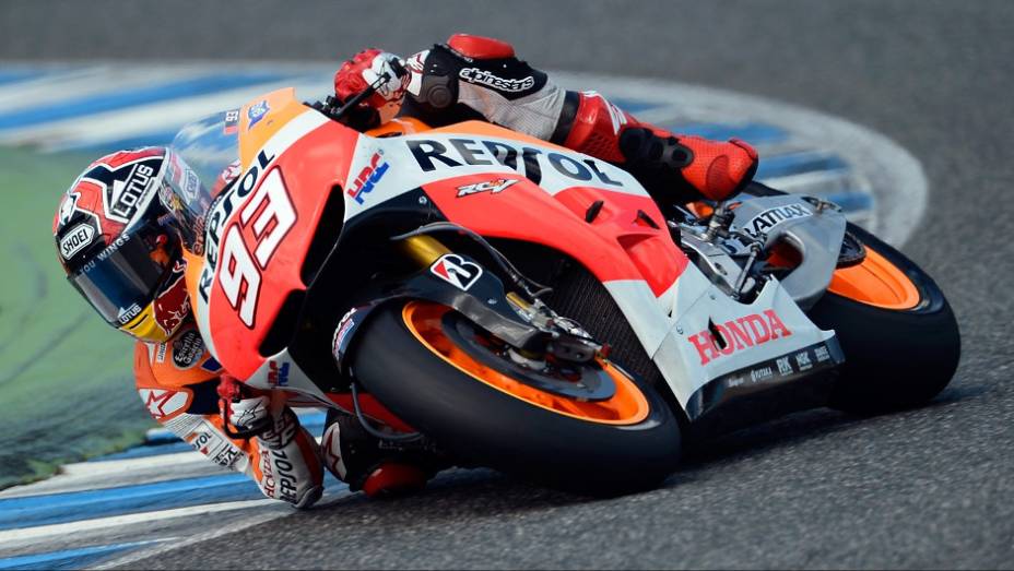 Promessa para 2013, Marc Márquez (Repsol Honda Team) foi o terceiro mais rápido no sábado (23) | <a href="%20https://preprod.quatrorodas.abril.com.br/moto/noticias/motogp-yamaha-lidera-testes-jerez-737049.shtml" rel="migration">Leia mais</a>