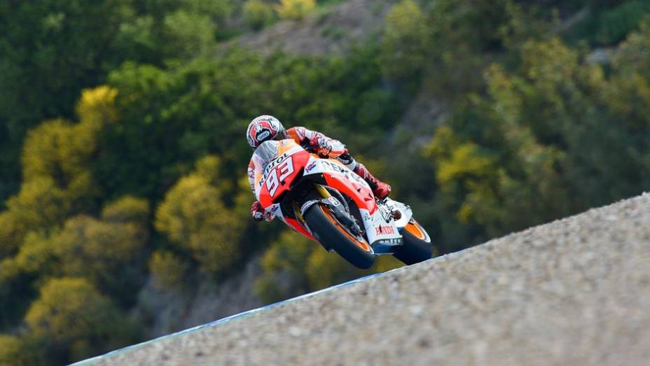 Márc Marquez foi discreto e terminou em quinto | <a href="https://preprod.quatrorodas.abril.com.br/moto/noticias/motogp-lorenzo-lidera-treinos-jerez-740399.shtml" rel="migration">Leia mais</a>