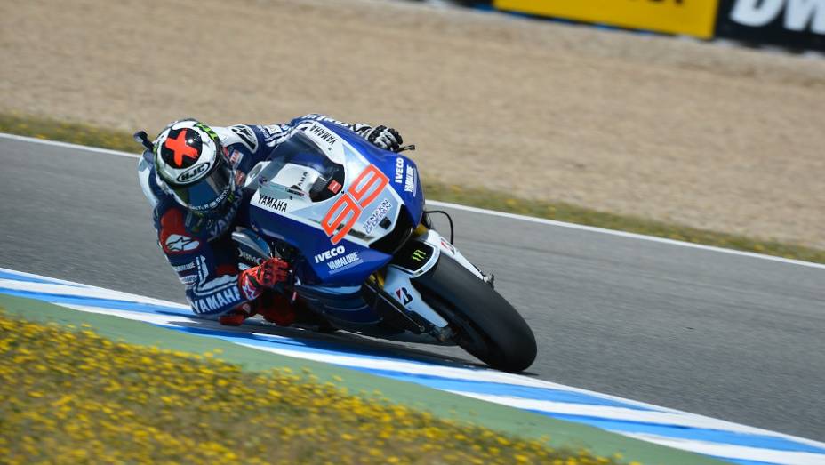 Jorge Lorenzo ficou com a terceira colocação | <a href="https://preprod.quatrorodas.abril.com.br/moto/noticias/motogp-dani-pedrosa-vence-espanha-740546.shtml" rel="migration">Leia mais</a>