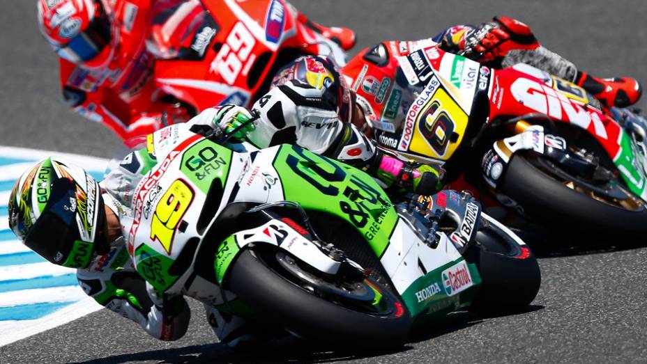 Alvaro Bautista ficou com o sexto lugar na corrida deste domingo (5) | <a href="https://preprod.quatrorodas.abril.com.br/moto/noticias/motogp-dani-pedrosa-vence-espanha-740546.shtml" rel="migration">Leia mais</a>