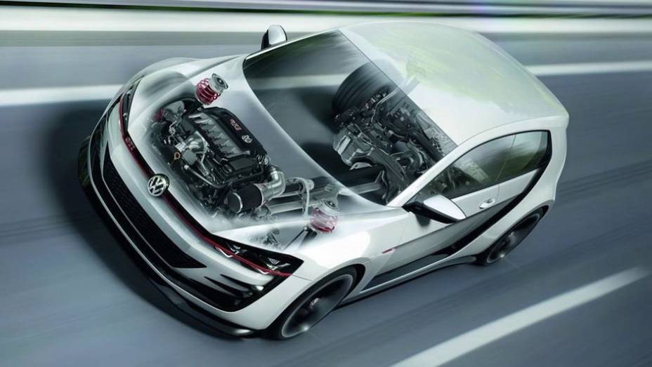 O carro acelera de 0 a 100 km/h em 3,9 segundos e alcan&ccedil;a a velocidade m&aacute;xima de 299 km/h | <a href="https://preprod.quatrorodas.abril.com.br/noticias/fabricantes/vw-prepara-golf-design-vision-gti-concept-740746.shtml" rel="migration">Leia mais</a>
