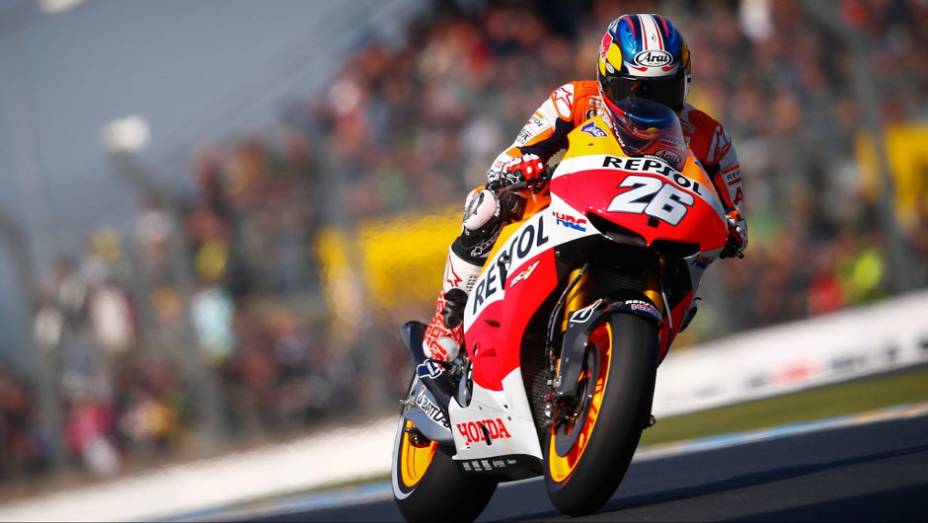 Dani Pedrosa (Repsol Honda Team) foi apenas o sexto | <a href="https://preprod.quatrorodas.abril.com.br/moto/noticias/motogp-marquez-conquista-pole-le-mans-741738.shtml" rel="migration">Leia mais</a>