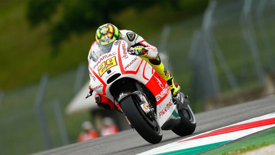 Andrea Iannone (Pramac Racing) foi o sexto mais rápido | <a href="https://preprod.quatrorodas.abril.com.br/moto/noticias/motogp-yamaha-domina-treino-mugello-742926.shtml" rel="migration">Leia mais</a>