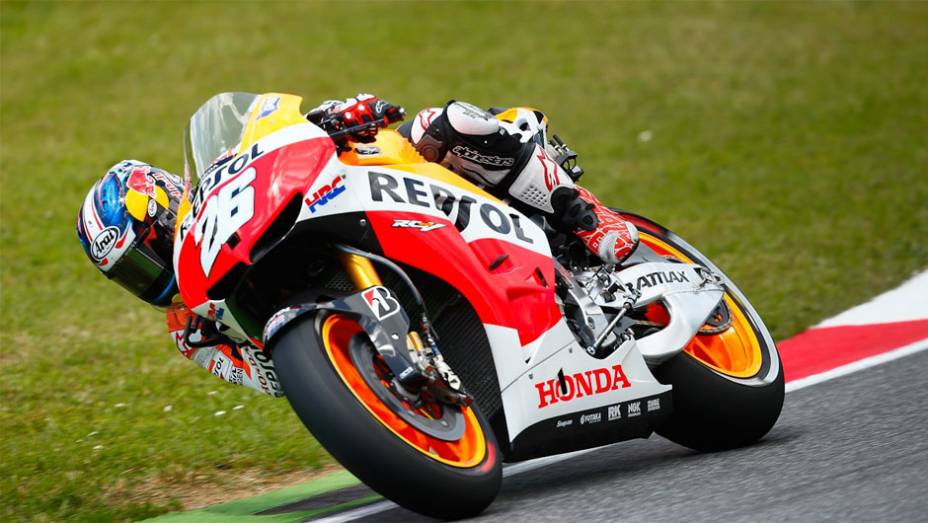 Dani Pedrosa chegou em segundo lugar | <a href="https://preprod.quatrorodas.abril.com.br/moto/noticias/motogp-lorenzo-vence-prova-mugello-742903.shtml" rel="migration">Leia mais</a>