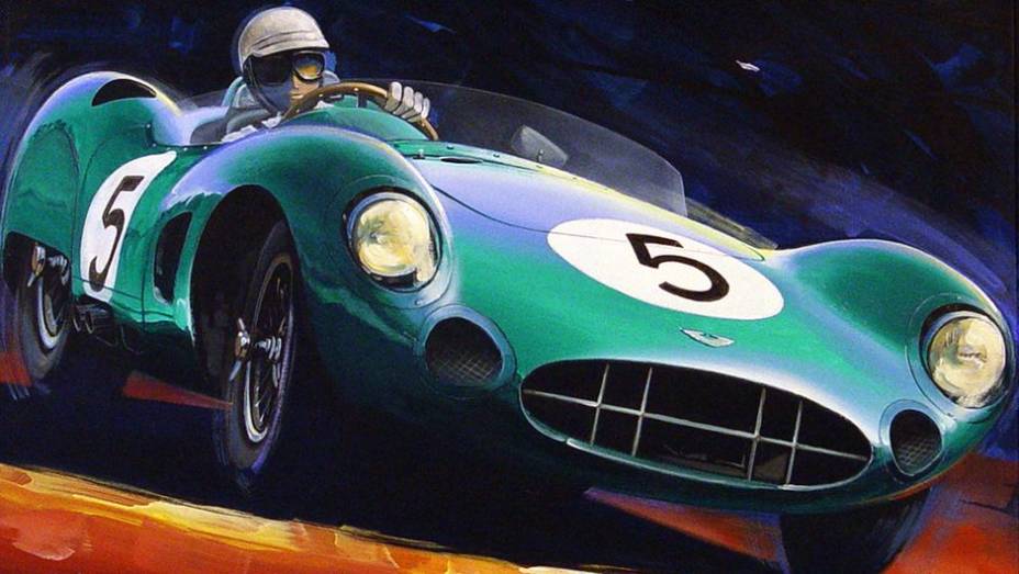 A Automotive Fine Art Society revelou uma coleção de obras de arte inspirada em carros icônicos da Aston Martin. Esse é o "Aston Martin Wins Le Mans" - por Charles Maher | <a href="%20https://preprod.quatrorodas.abril.com.br/noticias/mercado/carros-aston-martin-vira" rel="migration"></a>