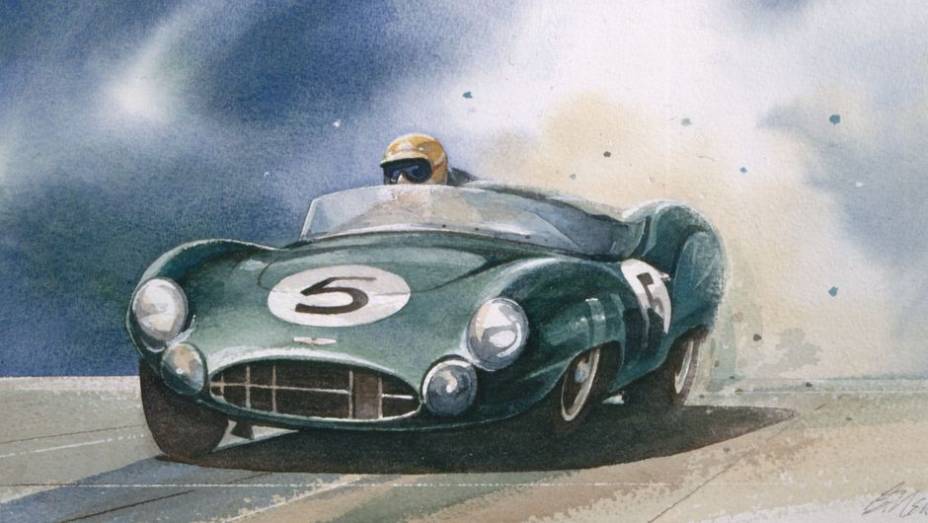 "Carroll Shelby Wins Le Mans" - por Bill Neale| <a href="https://preprod.quatrorodas.abril.com.br/noticias/mercado/carros-aston-martin-viram-obra-arte-743790.shtml" rel="migration">Leia mais</a>