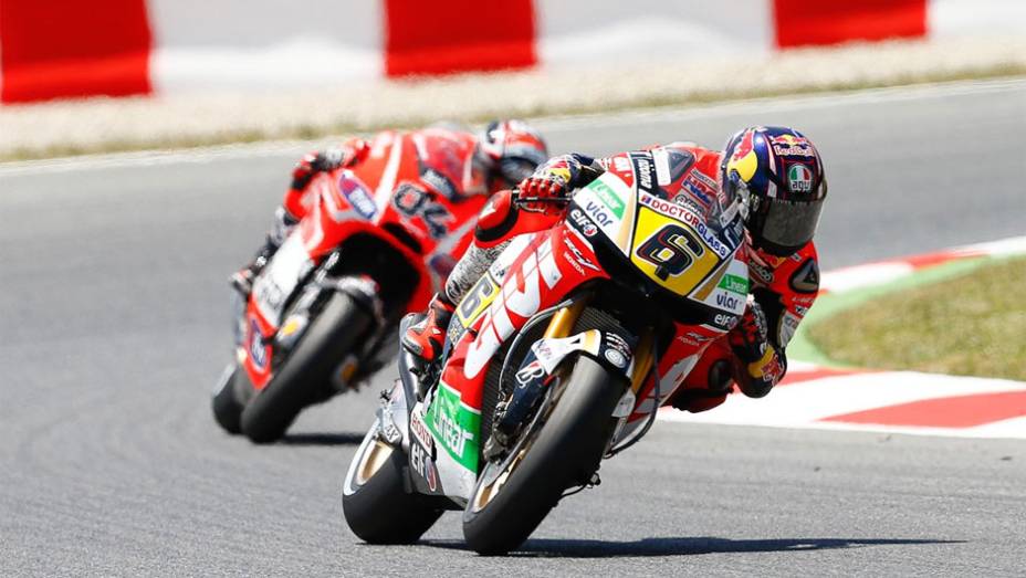 Stefan Bradl (LCR Honda MotoGP) terminou a prova em quinto | <a href="https://preprod.quatrorodas.abril.com.br/moto/noticias/motogp-lorenzo-domina-gp-catalunha-744220.shtml" rel="migration">Leia mais</a>