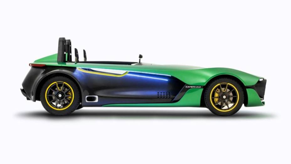 O modelo é equipado com um bloco derivado do Ford Duratec naturalmente aspirado, que entrega 237 cavalos de potência | <a href="https://preprod.quatrorodas.abril.com.br/noticias/fabricantes/caterham-apresenta-aeroseven-concept-754703.shtml" rel="migration">Leia mais</a>