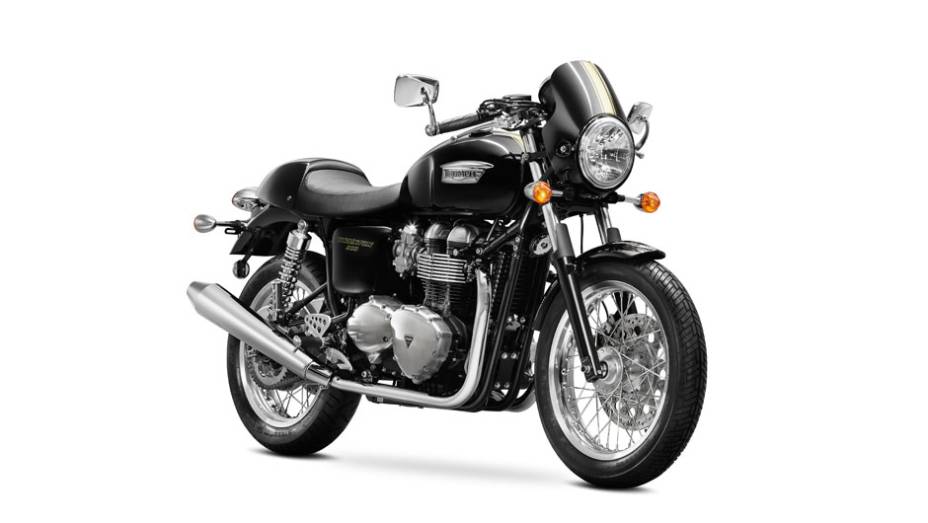 Triumph lança Thruxton 900 durante o Salão Duas Rodas 2013 | <a href="https://preprod.quatrorodas.abril.com.br/moto/noticias/triumph-revela-lancamentos-salao-duas-rodas-756393.shtml" rel="migration">Leia mais</a>