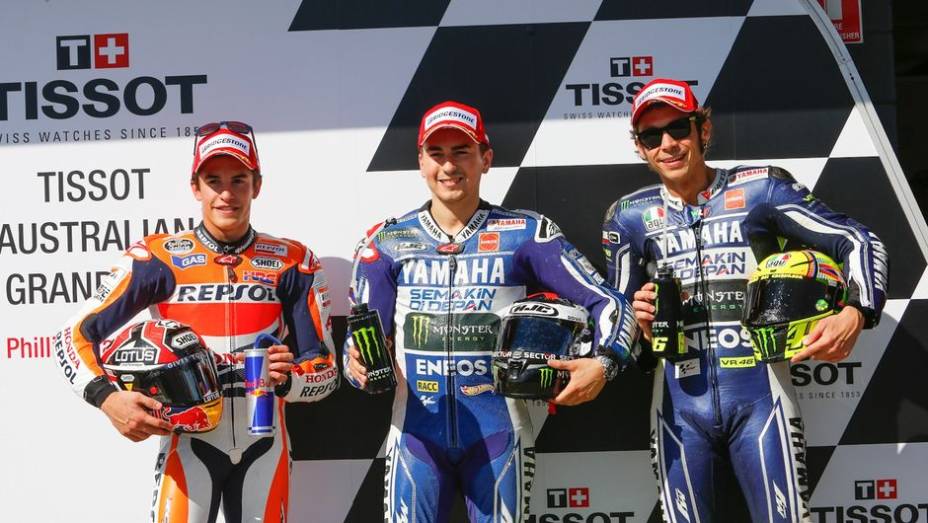 Os três mais rápidos do sábado da MotoGP | <a href="https://preprod.quatrorodas.abril.com.br/moto/noticias/motogp-lorenzo-pole-australia-757585.shtml" rel="migration">Leia mais</a>