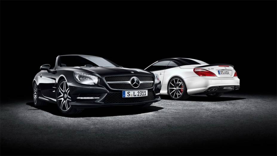 Já o SL 2LOOK tem como objetivo ser bastante chamativo | <a href="https://preprod.quatrorodas.abril.com.br/noticias/saloes/genebra-2014/mercedes-benz-leva-edicoes-especiais-sl-slk-genebra-775349.shtml" rel="migration">Leia mais</a>