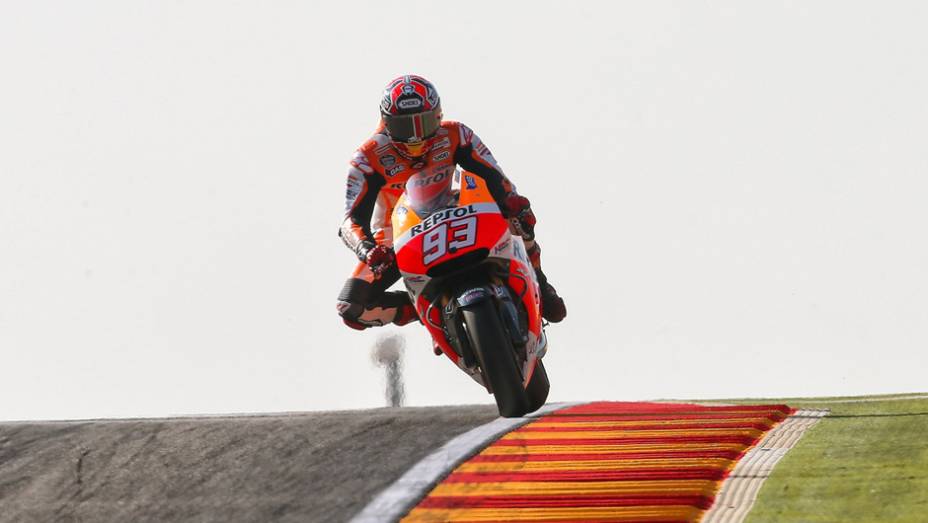 O segundo lugar ficou com Marc Márquez | <a href="https://preprod.quatrorodas.abril.com.br/moto/noticias/motogp-dovizioso-lidera-treinos-aragon-802709.shtml" rel="migration">Leia mais</a>