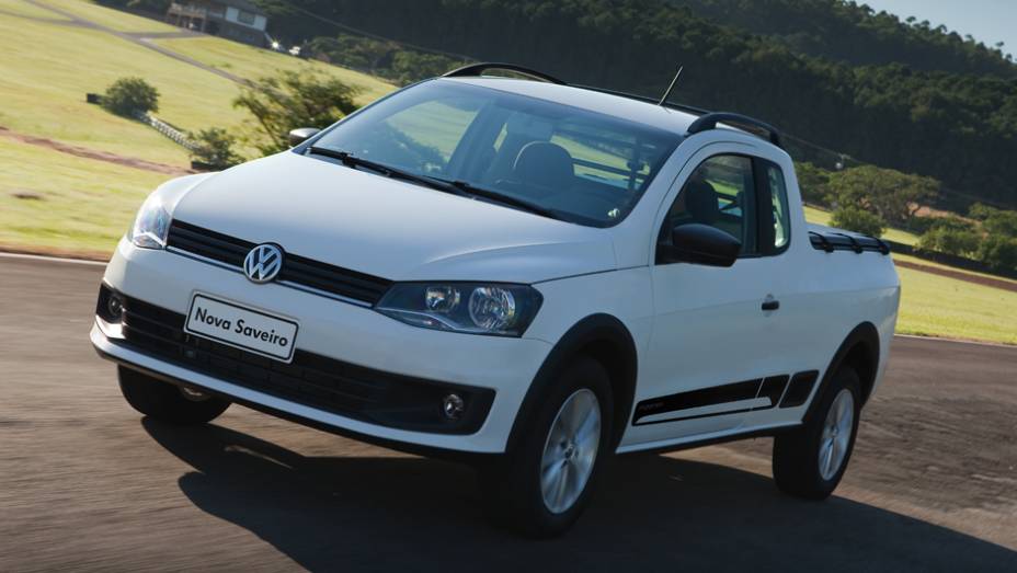 Esta &eacute; a vers&atilde;o Trooper, que deixou de lado as (pol&ecirc;micas) rodas de a&ccedil;o pretas | <a href="https://preprod.quatrorodas.abril.com.br/carros/lancamentos/vw-saveiro-2014-738896.shtml" rel="migration">Leia mais</a>