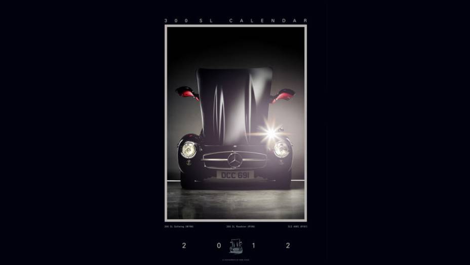 Capa do calend&aacute;rio Mercedes 300 SL 2012 | <a href="https://preprod.quatrorodas.abril.com.br/noticias/entretenimento-calendario-mercedes-benz-300-sl-revelado-estudio-bruno-roberti-305357_p.shtml" rel="migration">Leia mais</a>