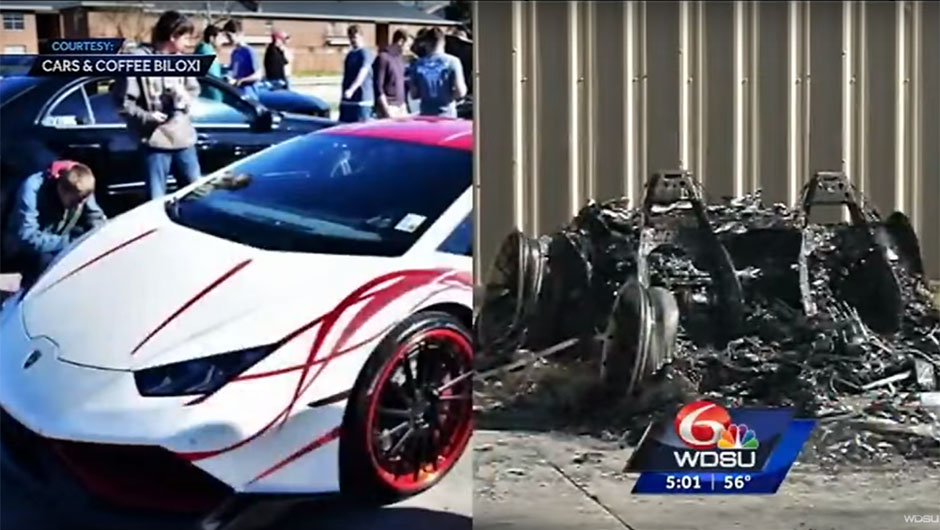 Lamborghini Huracan incendiada Lamborghini Huracan incendiada