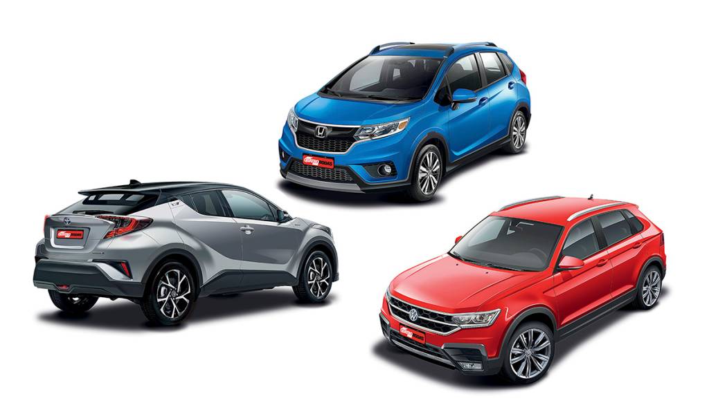 Toyota C-HR, Honda WR-V e VW T-Cross Toyota C-HR, Honda WR-V e VW T-Cross